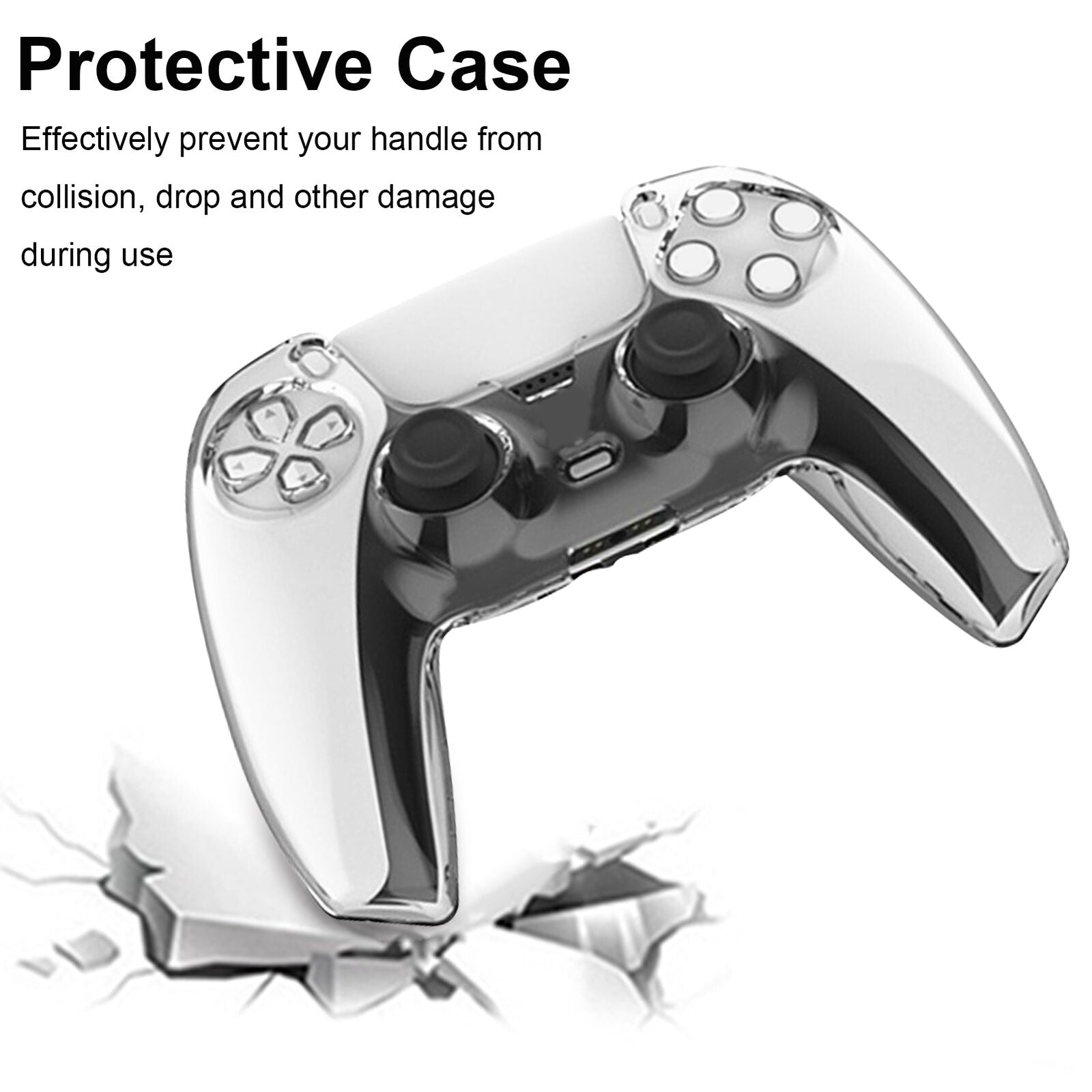 Compatible For PS5 Controller PC Protective Transparent Case Shell Case Cover