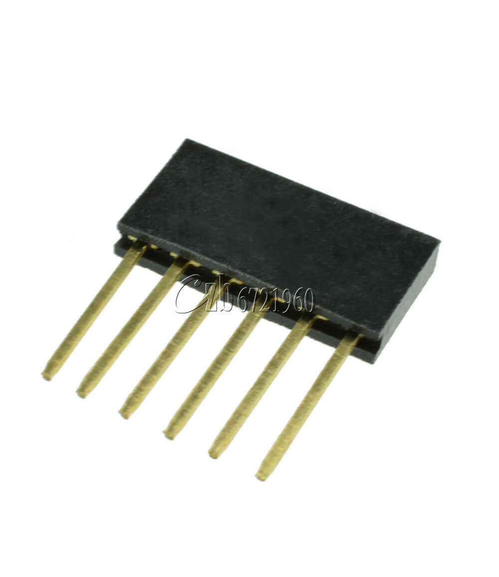 10pcs 6 Pin Single Row Stackable Shield Female Header 2.54mm Pitch for Arduino