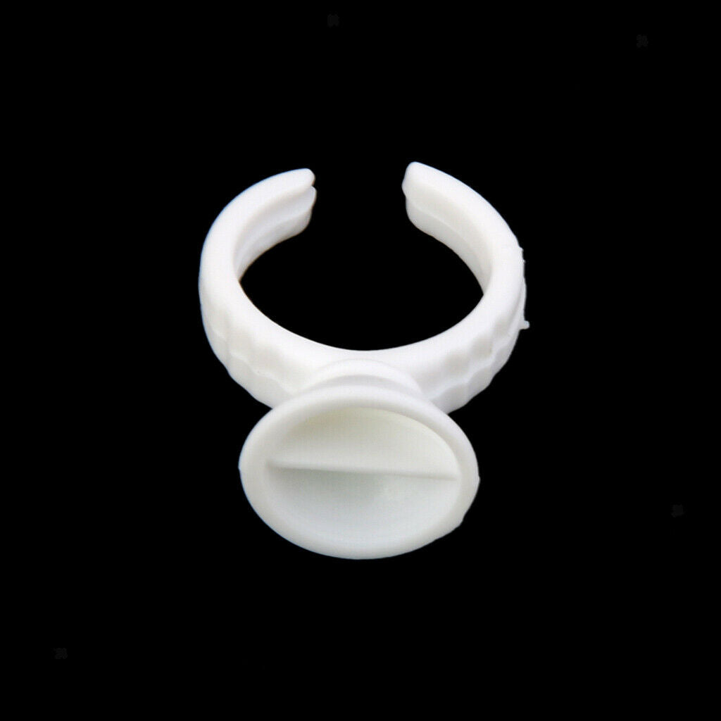 100 Eyelash Extension Disposable Glue Ring  Holder 2 Slot S