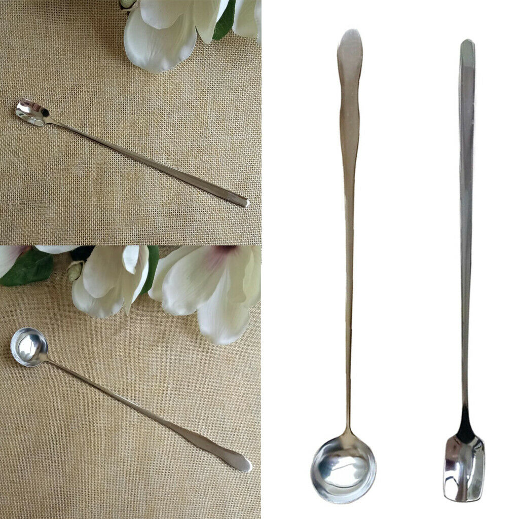 2x long handled stainless steel wax mixing spoon candle making tool