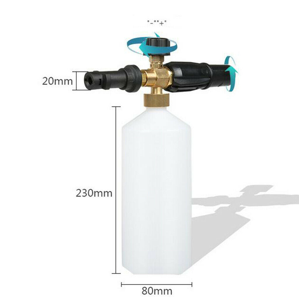 Adjustable Snow Foam Lance  Washer Bottle Pressure Car Wash  -Black