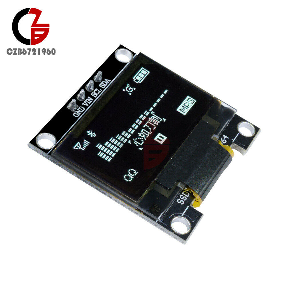 5PCS 0.96" 0.96 Inch 4 pin I2C IIC 128X64 OLED Display Board White for Arduino
