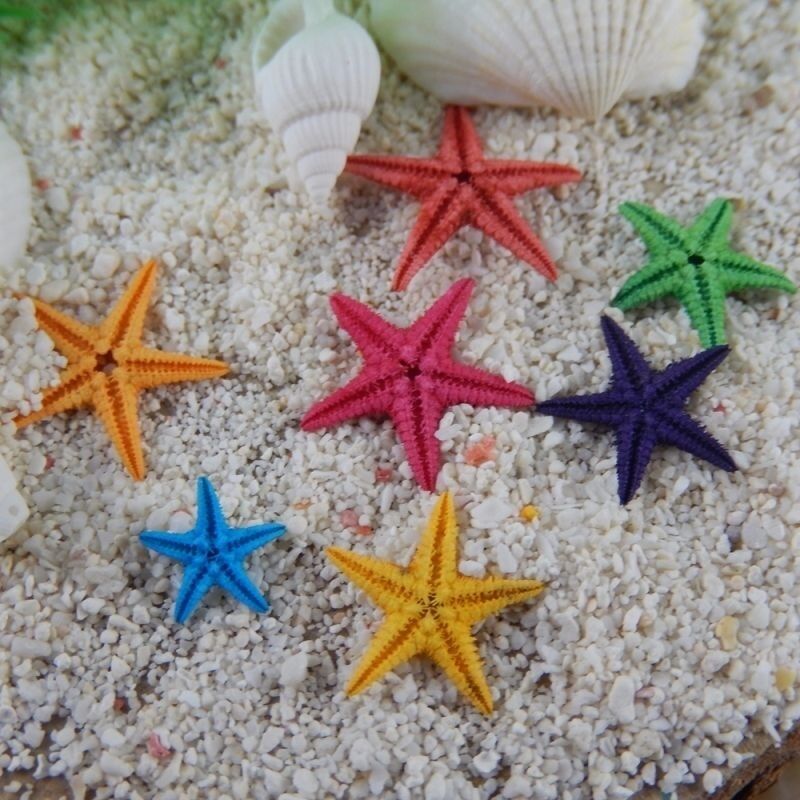 20 Pieces Colorful Natural Starfish Mini Crafts Decorations For Micro Landscape