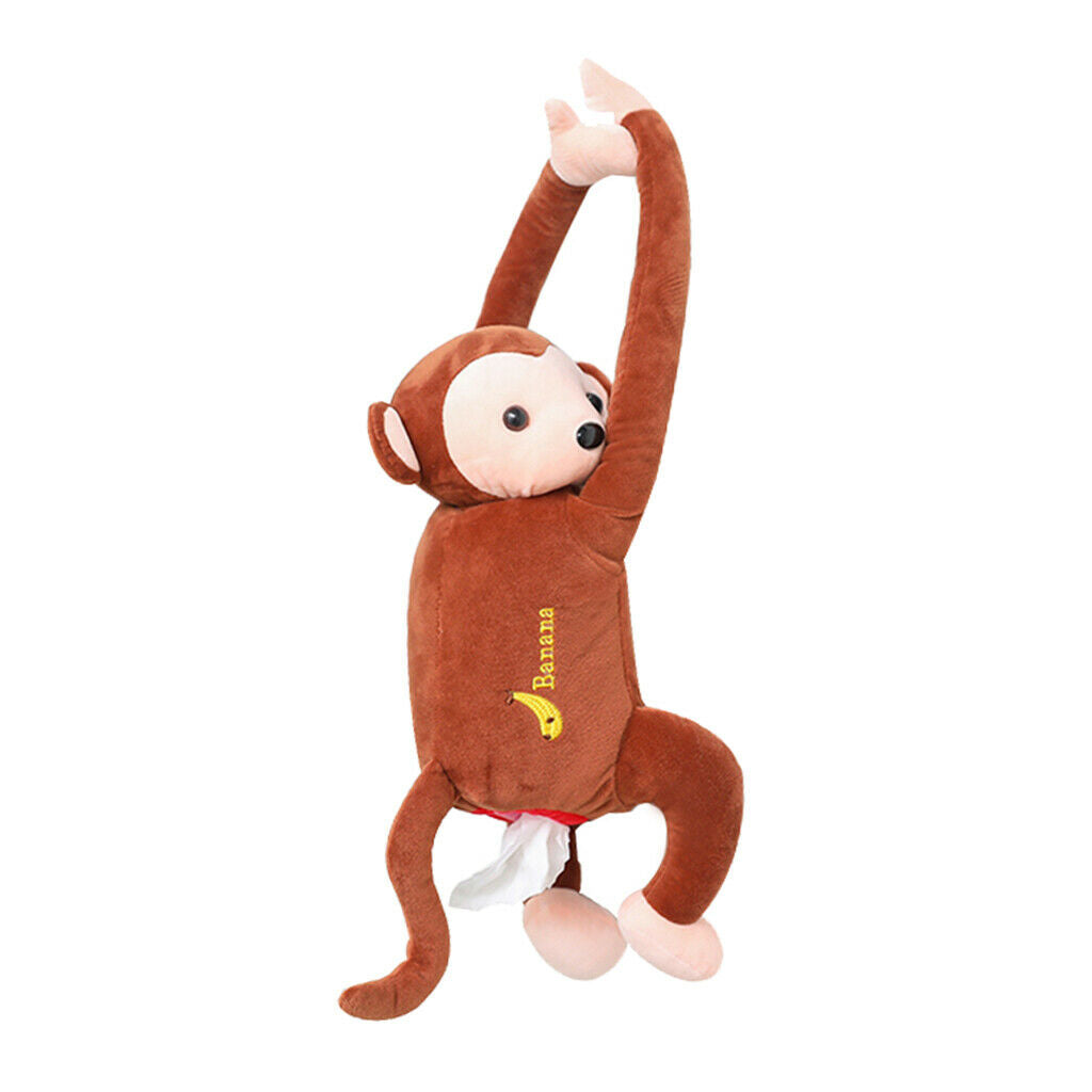 New Cute Monkey Tissue Kleenex Box Animal Cartoon Storage for Car Gift brown