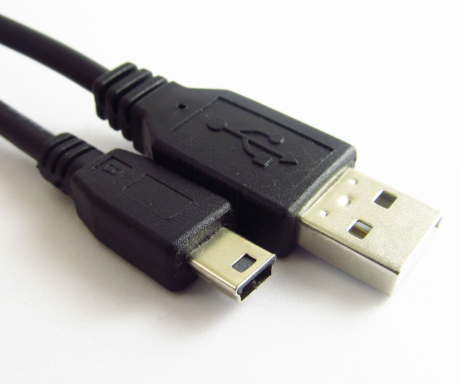 1x Black USB 2.0 Type A Male to Mini 5pin Male Convert DATA Cable 30CM Universal