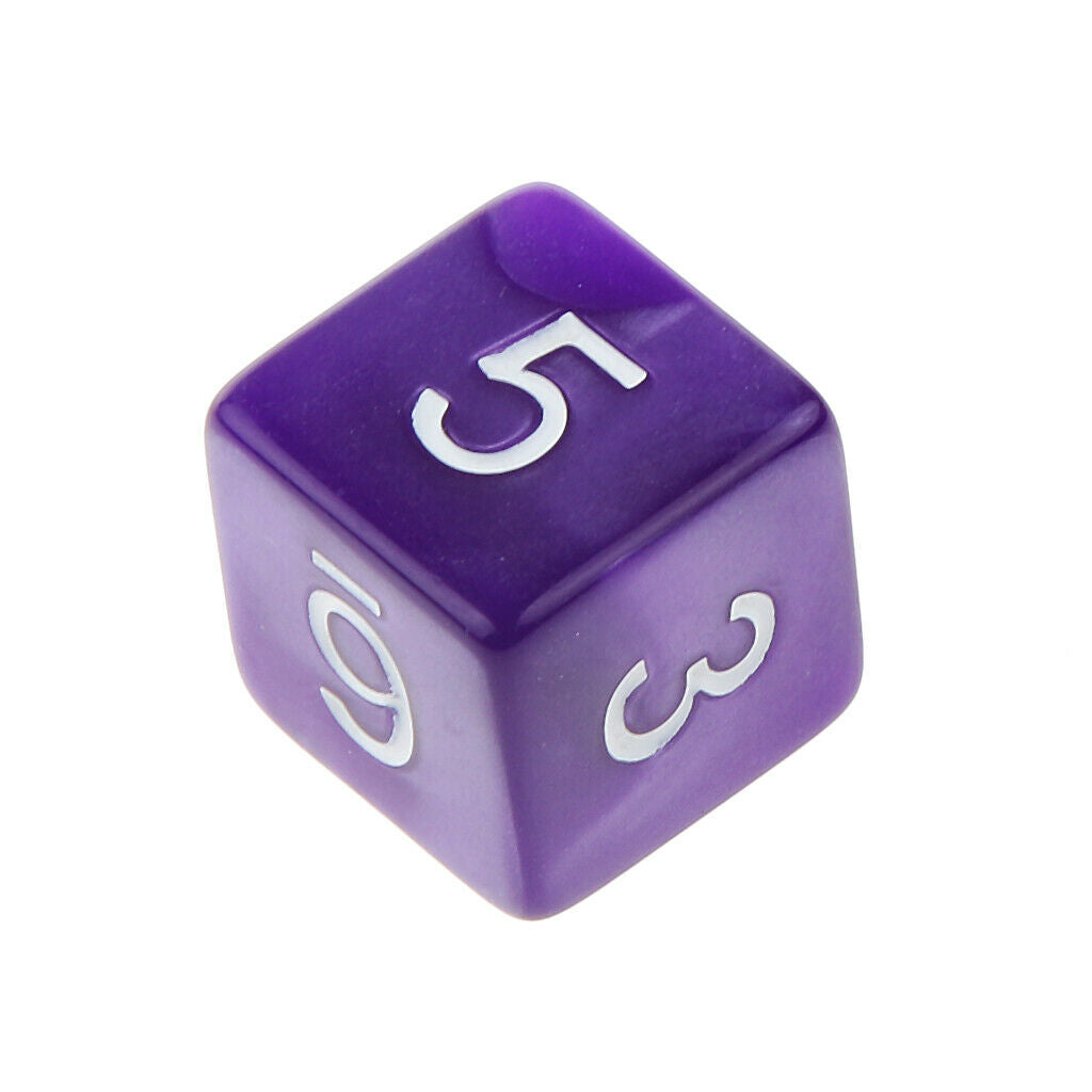 10pcs Six Sided Dice D6 Playing D&D Party Board Dices for Lovers purple