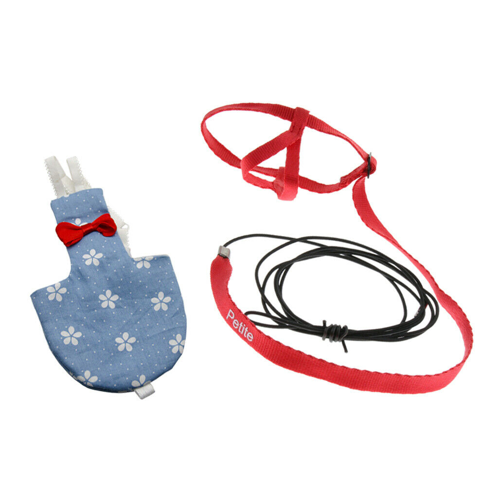 Bird Leash,Adjustable Pet Bird Parrot Cockatiel Harness Leash with Nappy Cloth