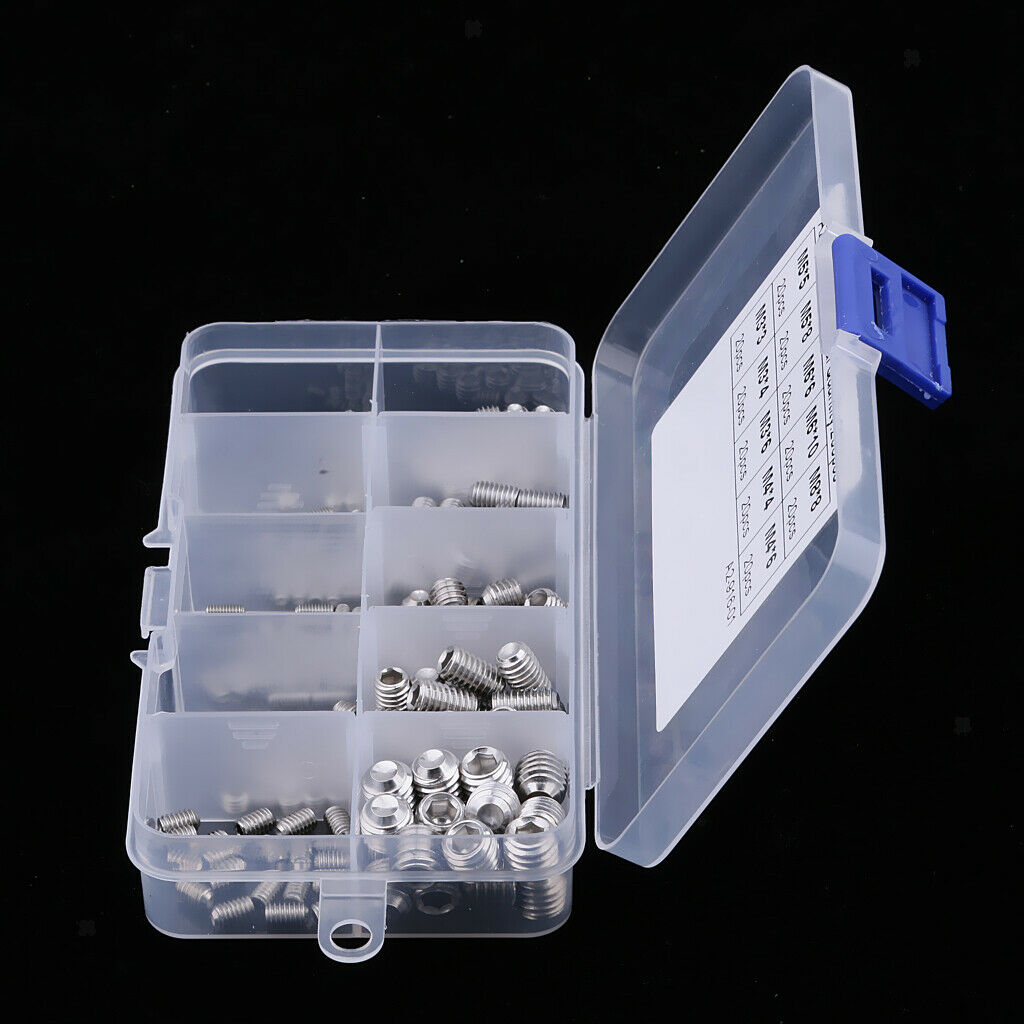 200pcs Headless Screw Hex Socket Assortment Kit M3-m8