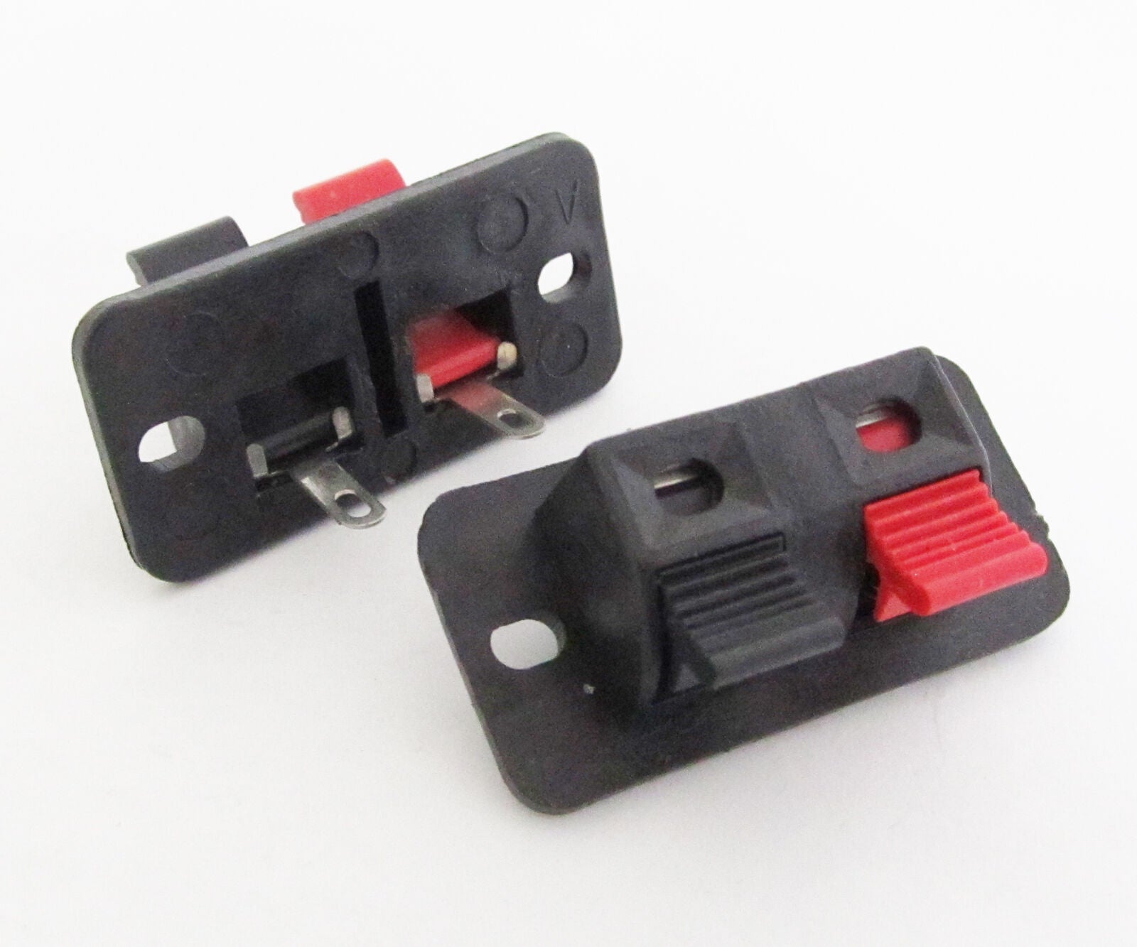 1pc Double Jack Spring Terminal Connector Audio Adapter