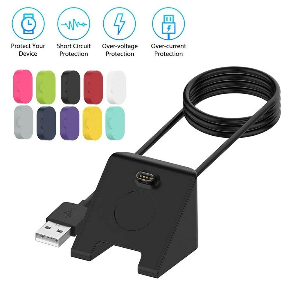 USB Charging Cradle Dock + Anti-dust Cap Fit Garmin Fenix 5 5S 5X Plus Watch B5
