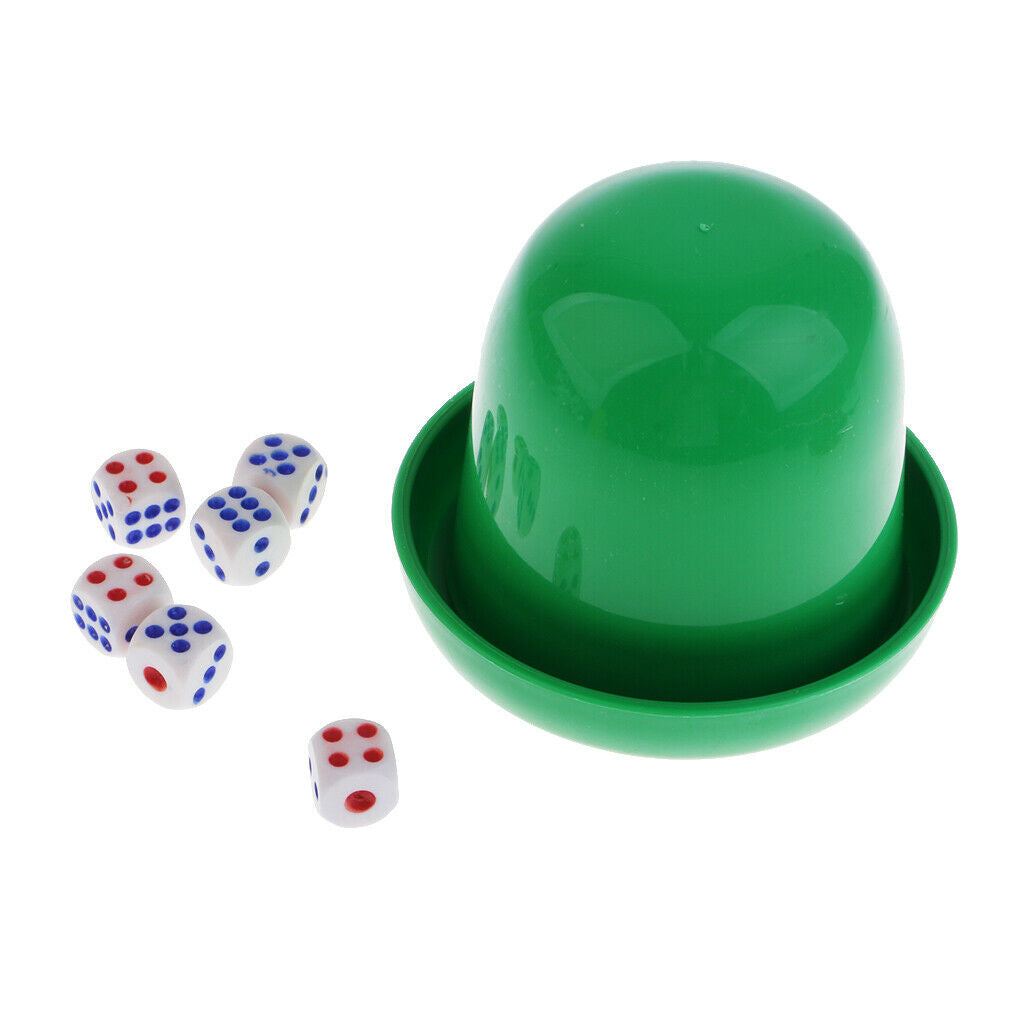 Dice Cup and 6 Acrylic Digital Dice for Game Guessing Tool
