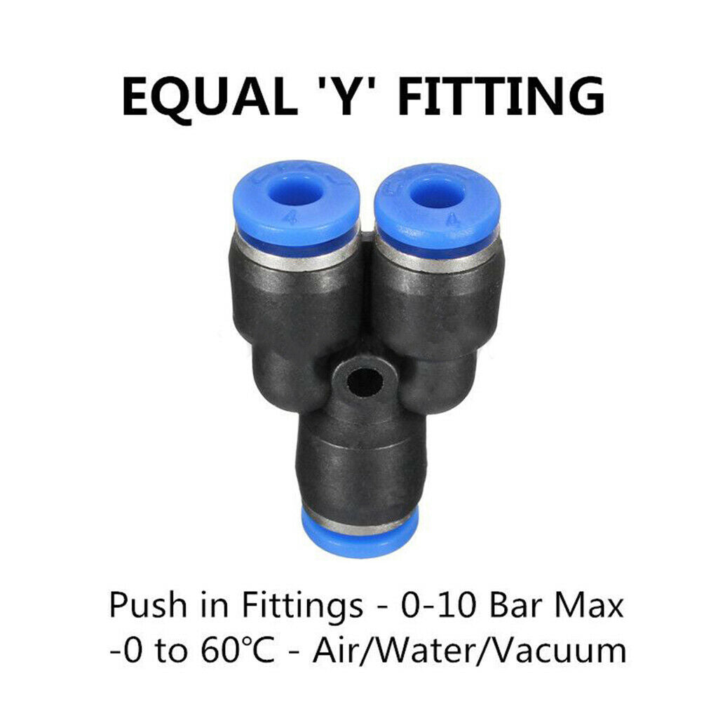 20 Pcs OD 6mm Push In Fitting Equal Y Union + Tee Union Quick Connector