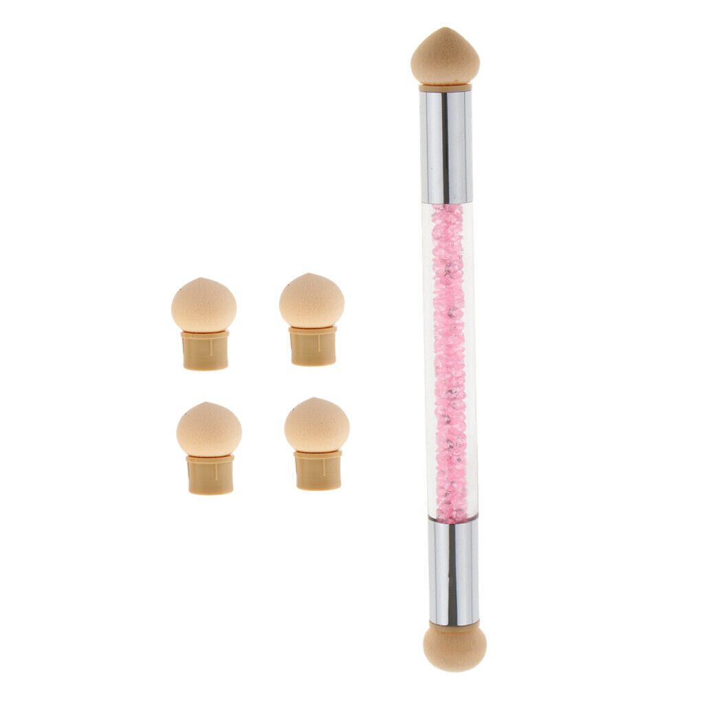 Set Of Glitter Powder Painting Gradient Brushes + 8 Sponge Heads Set