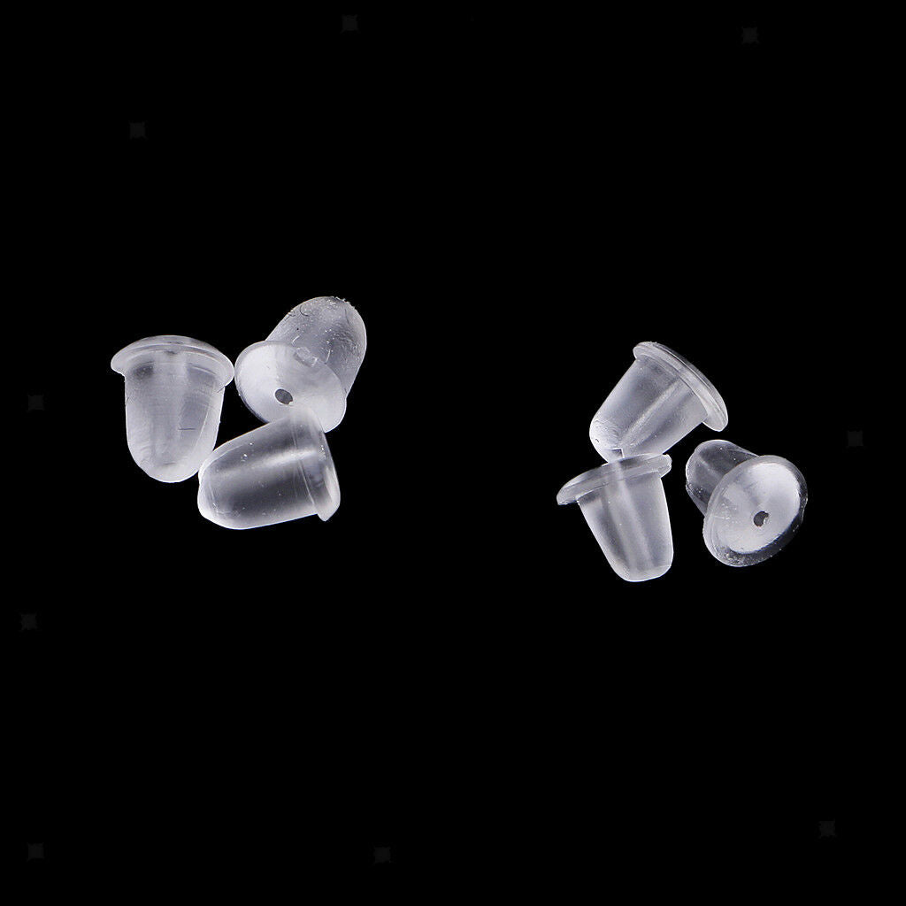 250x Assorted Size Rubber Replacement Earring Backs Bullet Stoppers Earnuts