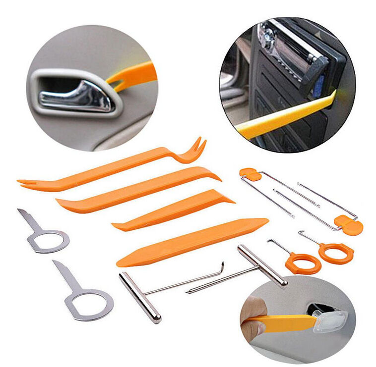 12X Auto Door Trim Panel Clip Lights Radio Audio Removal Pry Open Tools for BMW