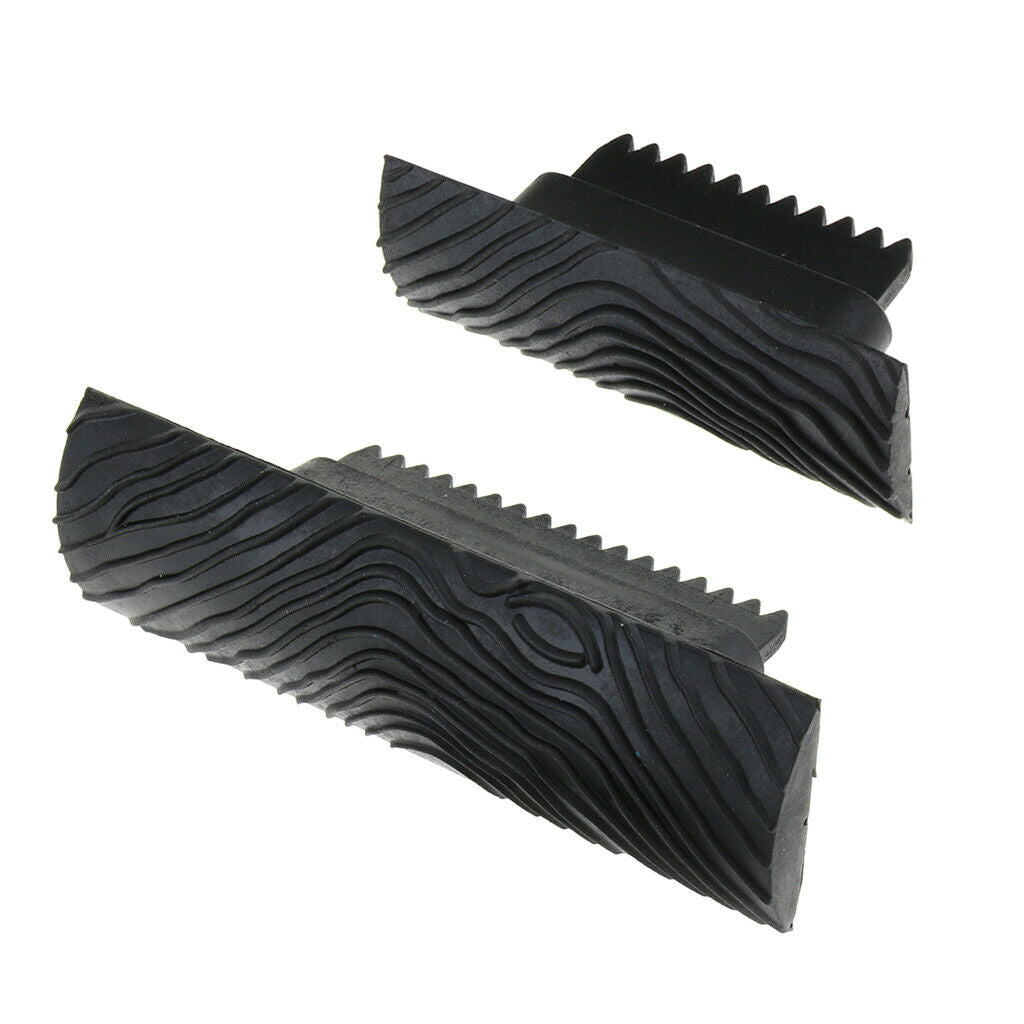 2x S-shape Big Tooth Rubber Wood Grain Pattern Wall Painting Tool Decor DIY