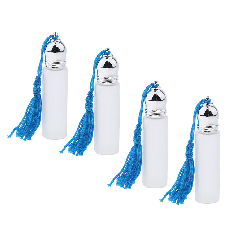 4pcs 10ml Empty Glass Essential Roller Bottles with Roller Balls for Perfumes