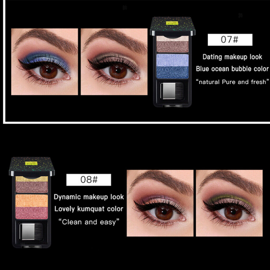 Double Color Makeup Matte Warm Eyeshadow Palette Cosmetic  Glitter - Red abd