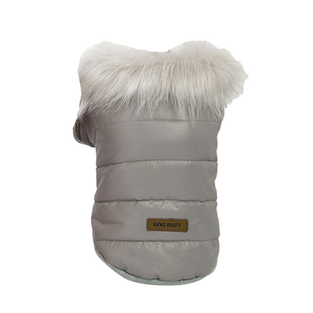 Dog Winter Warm Jacket Dog Cold Weather Coat Dog Warm Jackets Gray M