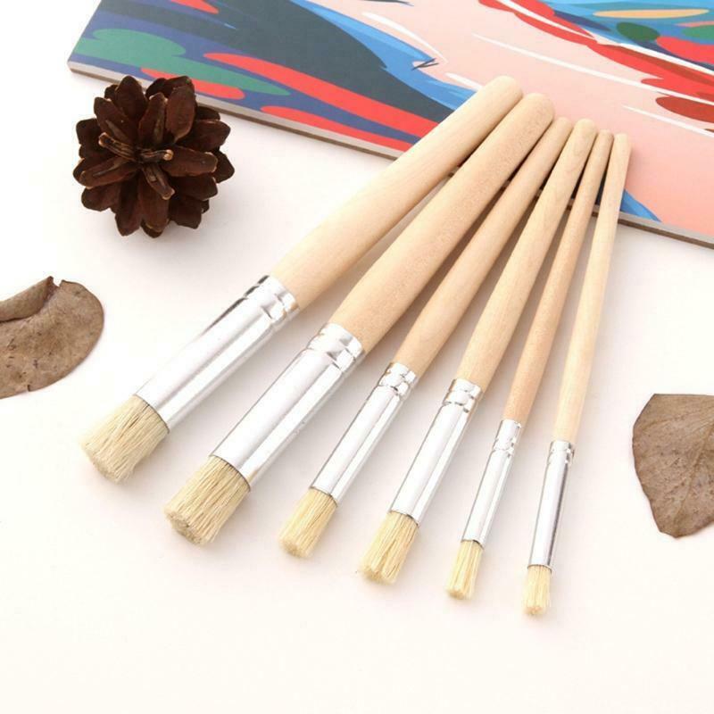 6 Pieces Portable Acrylic Paint Brush Set for Acrylic Watercolor Oil DIY Paint