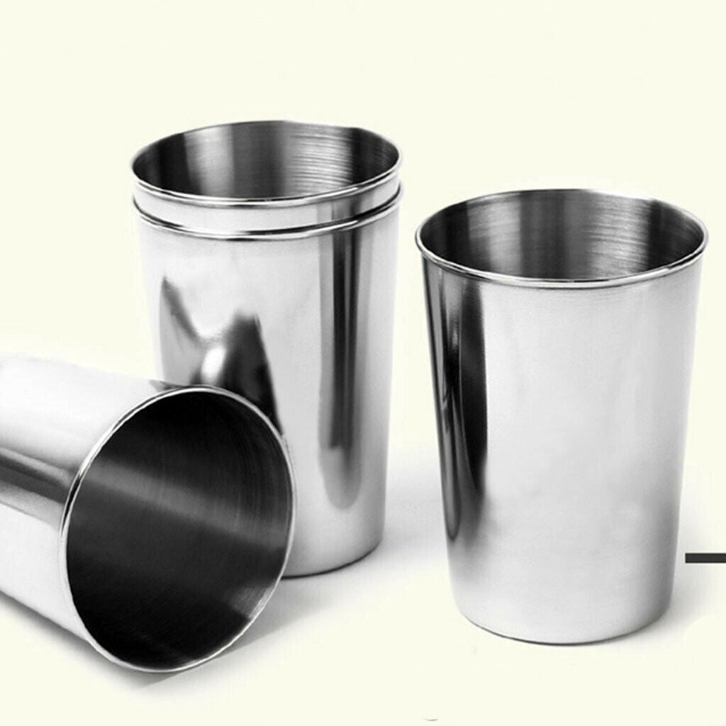 6pcs Stemless Wine Cup Stainless Steel Beer Drinking Ultralight Camping BBQ