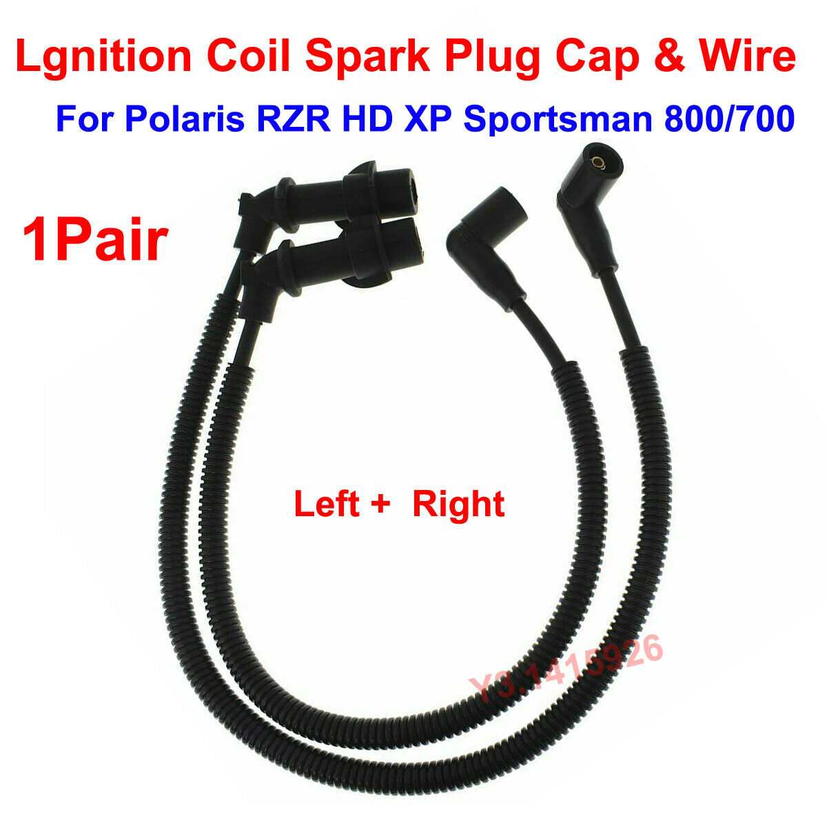 2x Ignition Coil Spark Plug Cap & Wire For Polaris RZR HD XP Sportsman 800/700