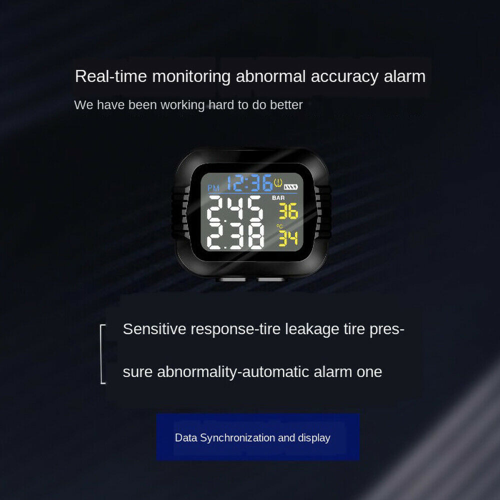 Motorcycle TPMS Wireless Tire Pressure Temperature Monitoring System + Sensors