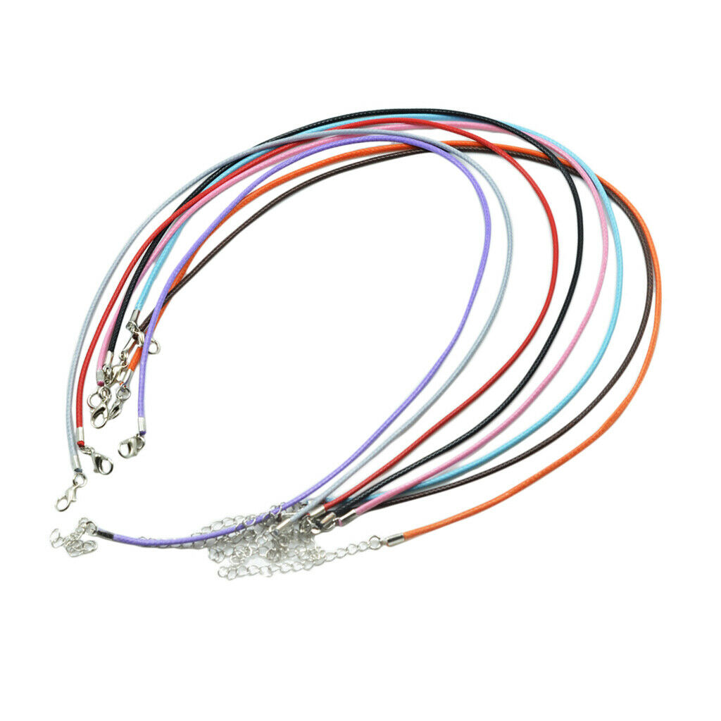 8Pc Mix Waxed Necklace Cord Chain with Lobster Claw Clasp DIY Jewelry Making