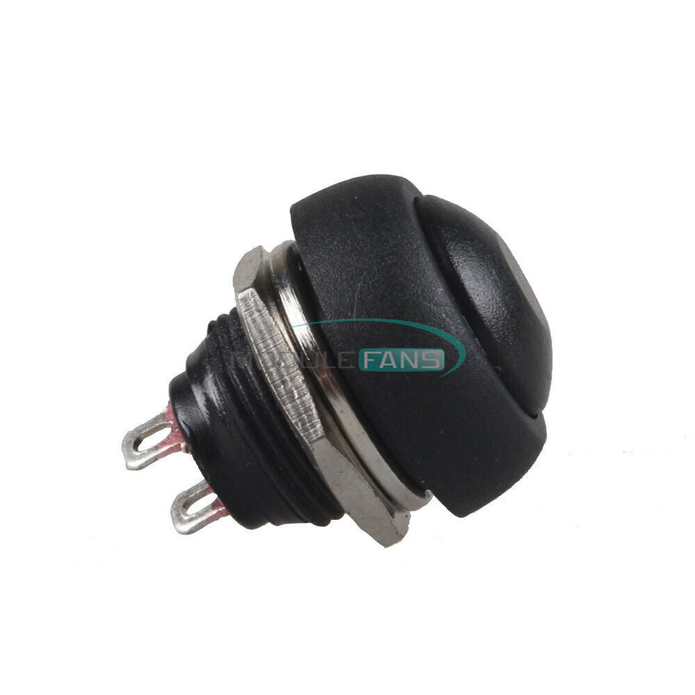 10Pcs Black 12mm Waterproof Momentary ON/OFF Push Button Mini Round Switch