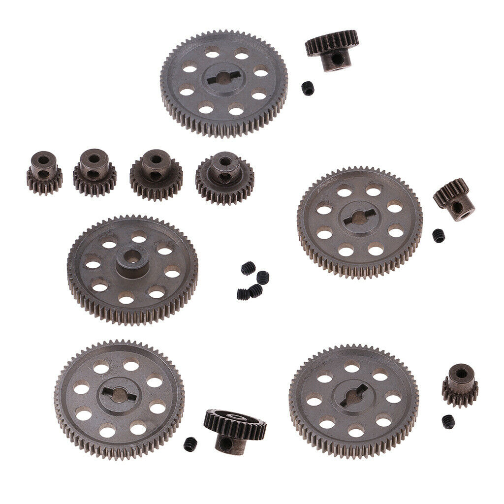 Metal 64T Spur Main Gear and Motor Gear Set for HSP 94111 1:10 RC Racing Car