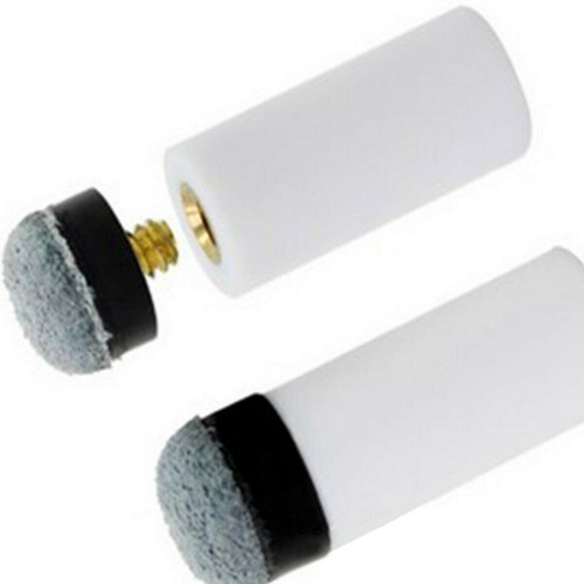 10 Pair Billiard Screw-on Tips with Pool Cue Stick Ferrules Soft Grey Tips Set