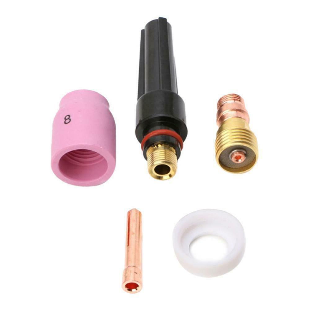5x TIG Welding Torch Accessories Kit Collets Body Alumina Nozzle Back Cup Kit