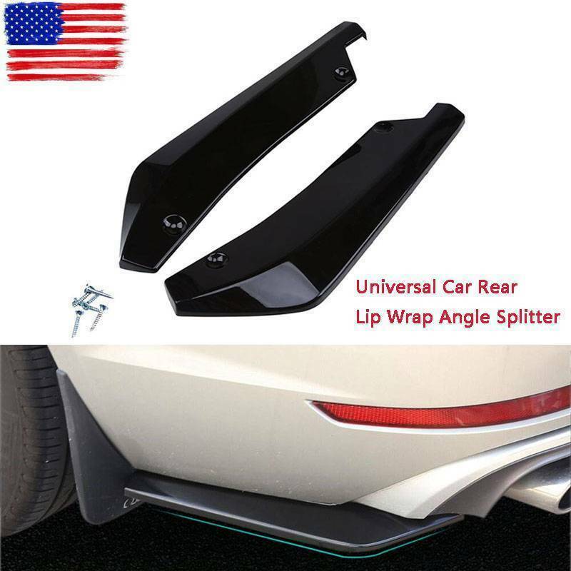 Car Glossy Black Auto Rear Bumper Lip Diffuser Splitter Canard Protector Top