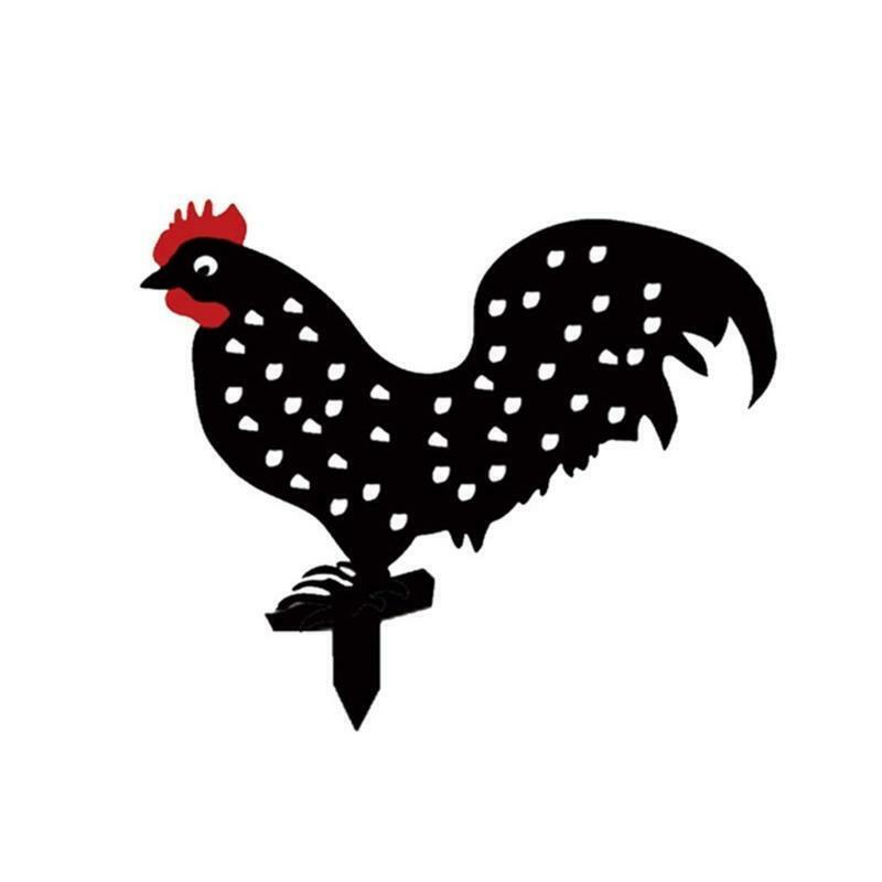 5 Pcs Hollow Rooster Chick Garden Silhouette Stakes Acrylic Backyard Decoration