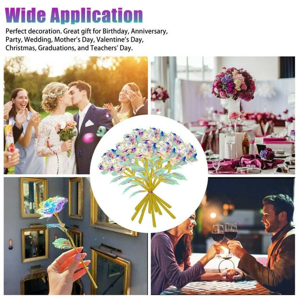 10PCS Galaxy Artificial Rose Flower Decor Valentines Mother's Simulation Gift