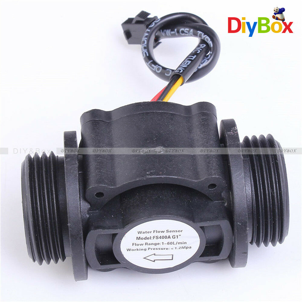 DN25 Water Hall Sensor Switch Liquid Flowmeter Counter DC 5-24V 1-60L/min