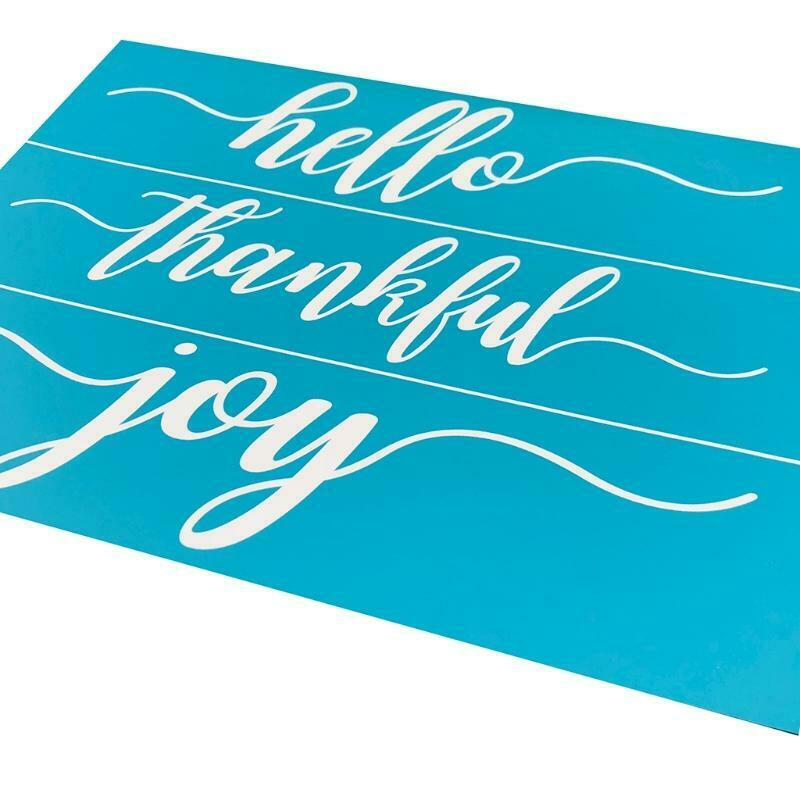 Hello Thankful Joy Self-Adhesive Silk Screen Printing Stencil for Painting Wood