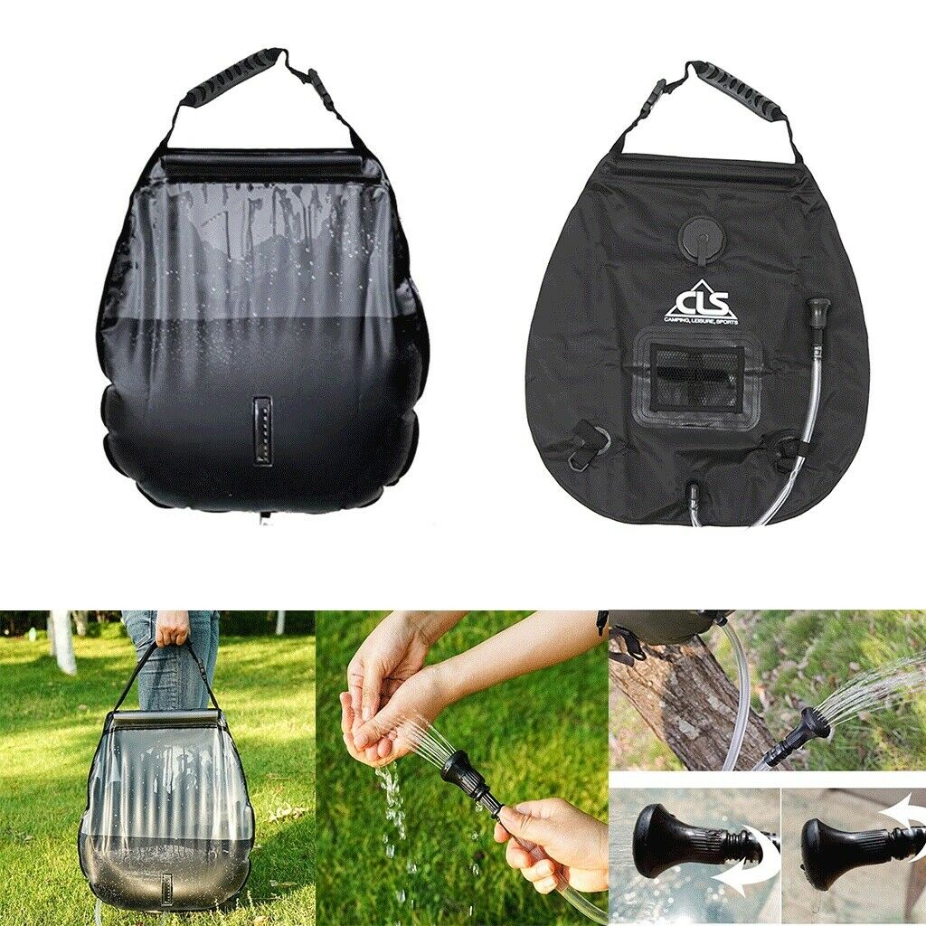 20L Portable Outdoor Camping Hiking Solar Energy Heated Camp Shower Pipe Bag
