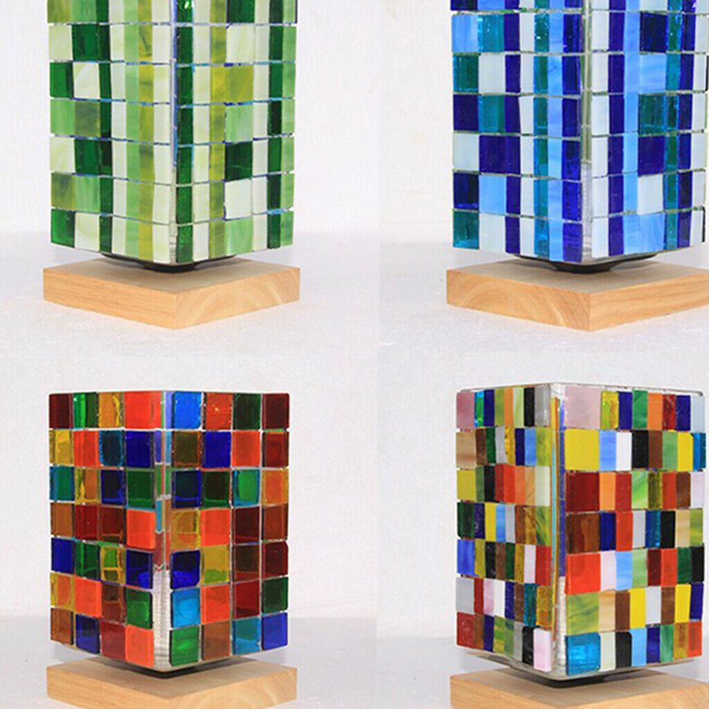 160g Puzzle Mosaic Glass Tiles Square Mosaic Artwork Home Ornaments 11mm