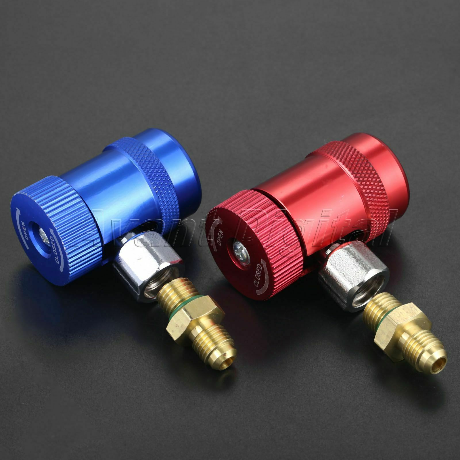 Pair  Quick Coupler High Low Side R1234YF A/C Air Conditioning Connector Adapter