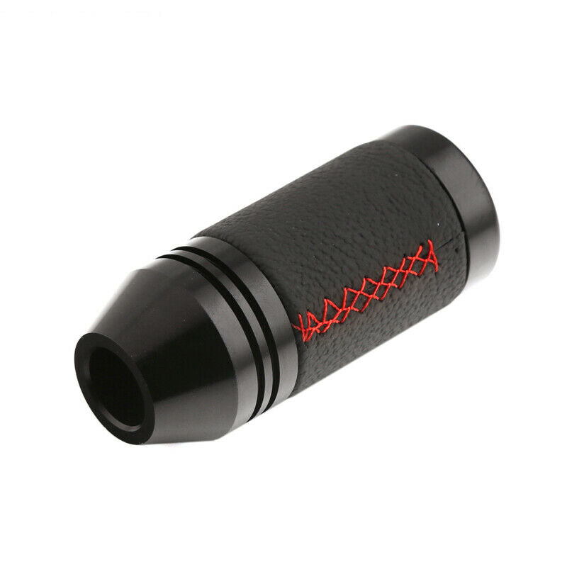 8MM 10MM 12MM Universal Manual Car Gear Shift Knob Shifter Lever Black Leather