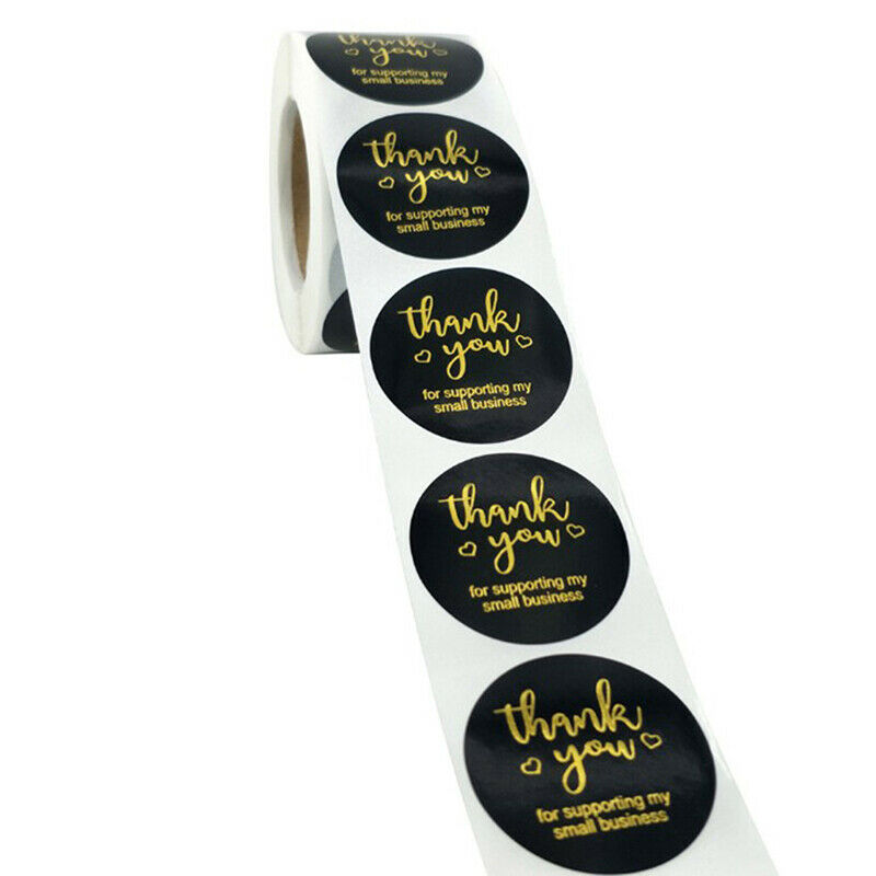 500Pcs/Roll Bronzing Paper Seal Label Thank You Stickers Custom Gift Bake.l8