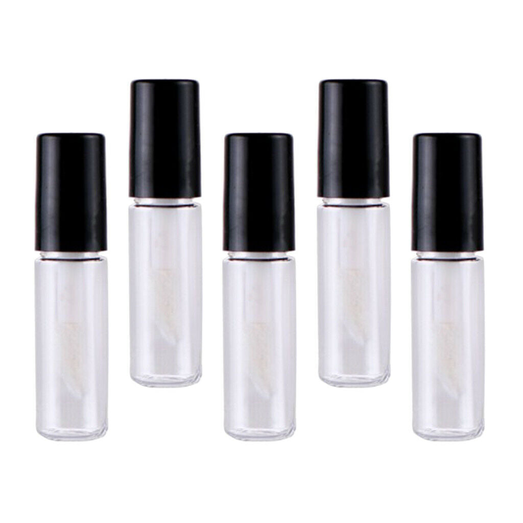 5 lot Reusable Leakproof Empty Lip Gloss Tubes with Wand Lip Tint Vials