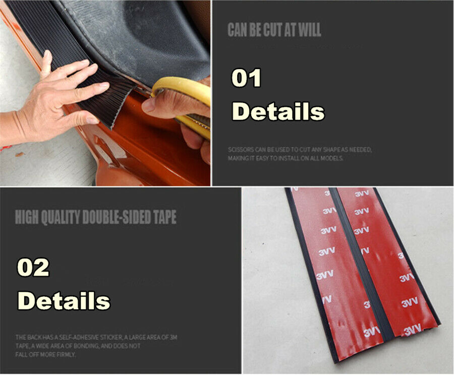 2M Rubber CarSide Skirt Anti-collision Scratch-resistant Protective Strip Rocker