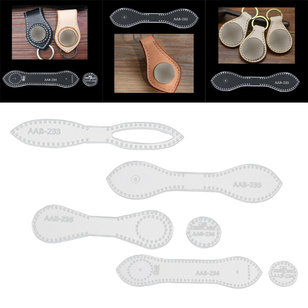 4Pcs/Set Clear Acrylic Pattern Template DIY Tool for Leather Craft