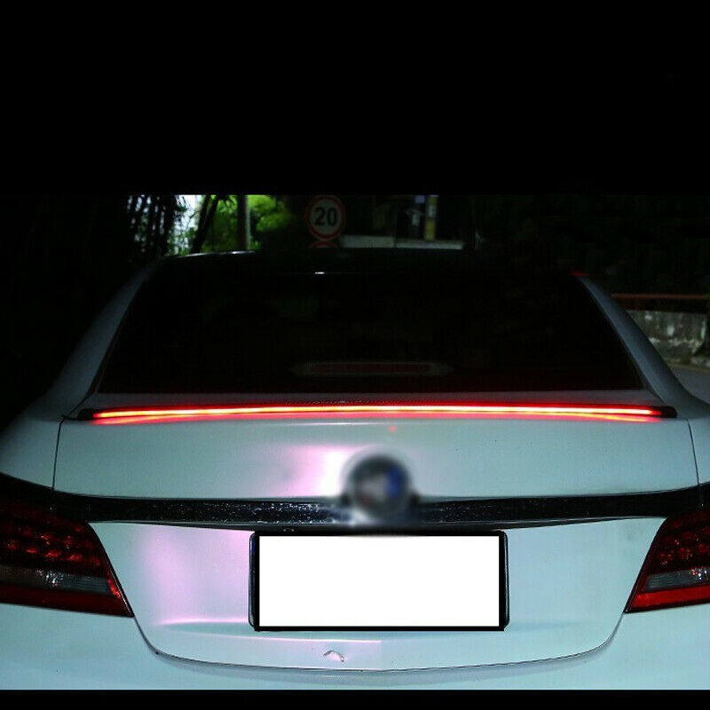 1PC Spoiler for Cars Third Brake Light Turn Signal Red LED Strip Trunk Roof Wing