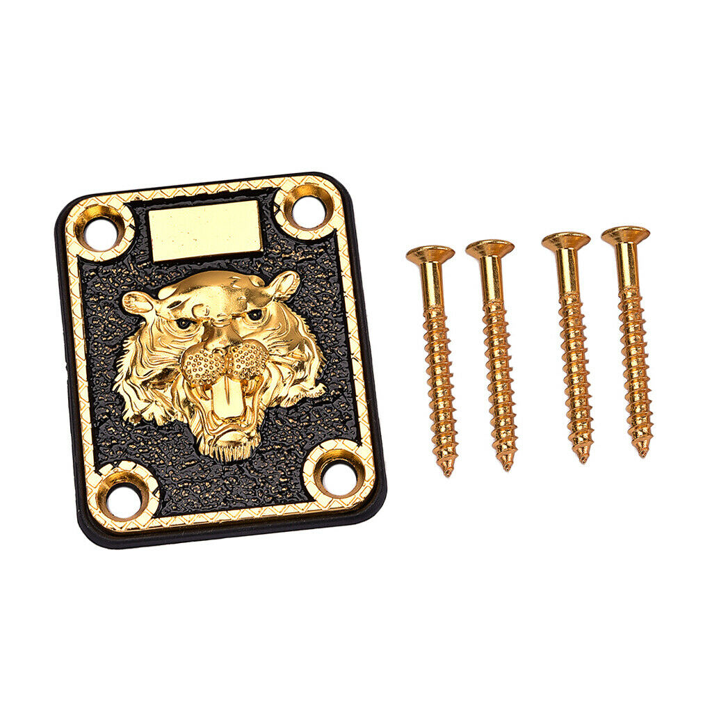 Finest Tiger Pattern Neck Plate w/ Screws for Electric Gutar
