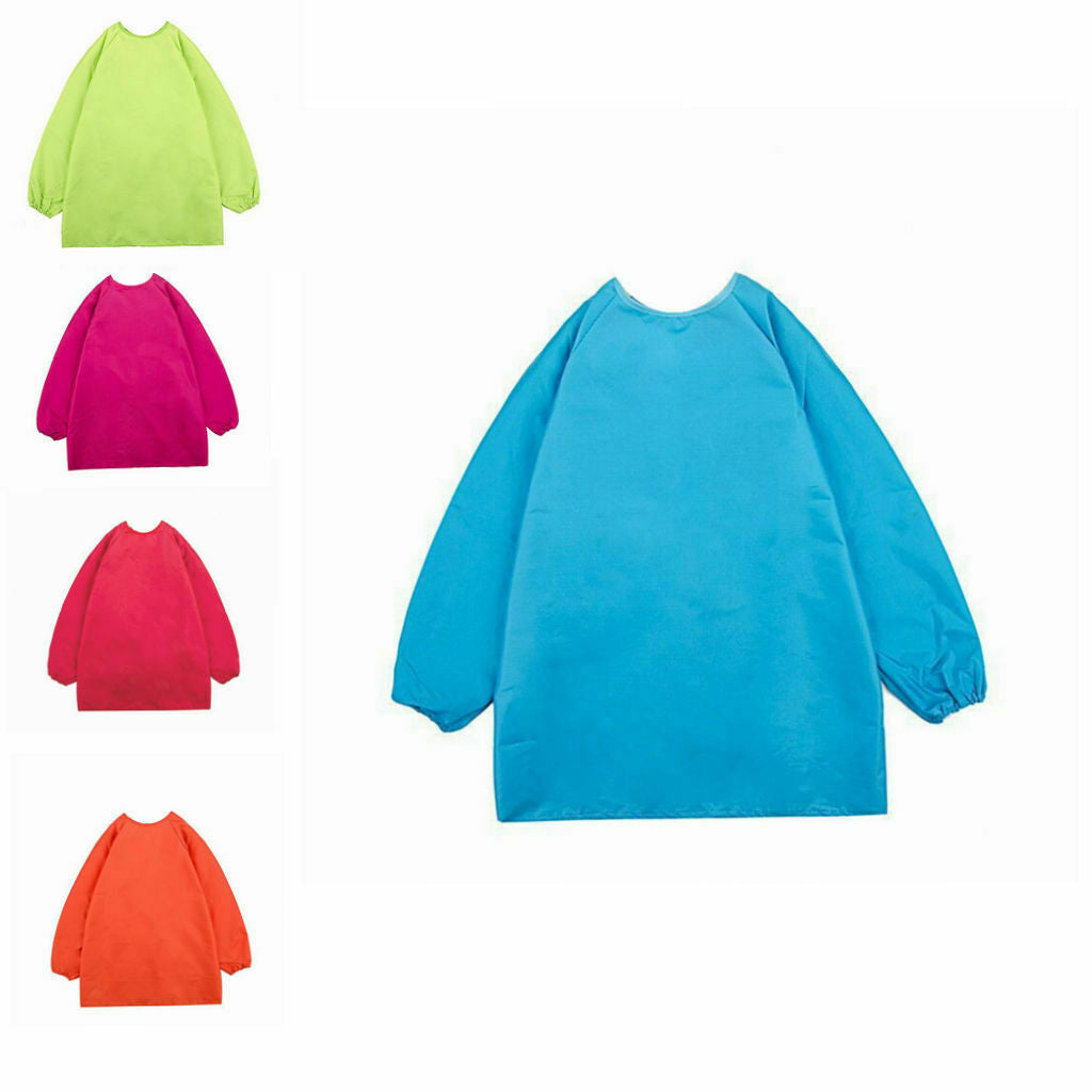 Kids Apron Long Sleeve Waterproof Smock for Painting Drawing S/M/L Rose M