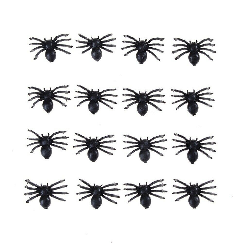 50PCS Realistic Plastic Spider Toys Halloween Party Prank Props Halloween Decors