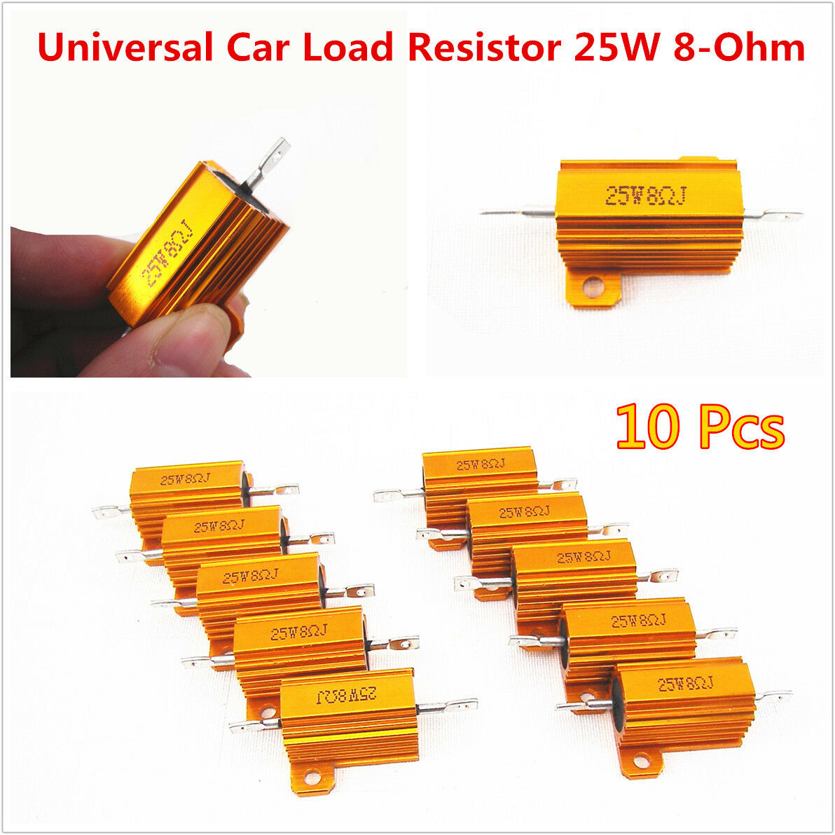 10x Car LED Bulb Turn Signal Light Load Resistor Fix Fast Flash Blink 25W 8-Ohm